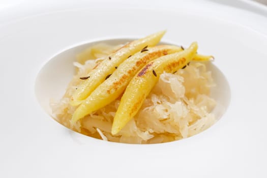 Finger-shaped potato dumplings german Schupfnudeln dish