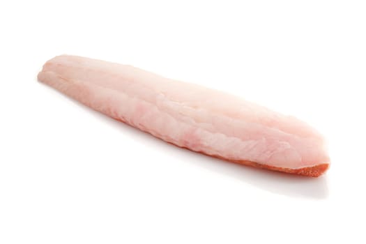 Redfish filet close-up on white isolated