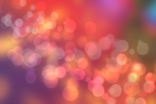 Abstract blurred fresh vivid spring summer light delicate pastel yellow pink magenta orange bokeh background texture with bright circular soft color lights and stars. Beautiful backdrop illustration.