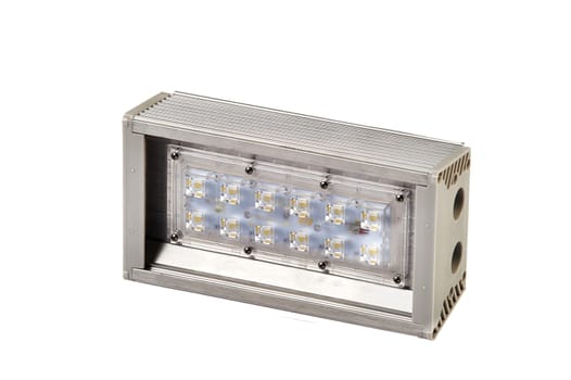 Outdoor LED lamp on white insulated background. High quality photo