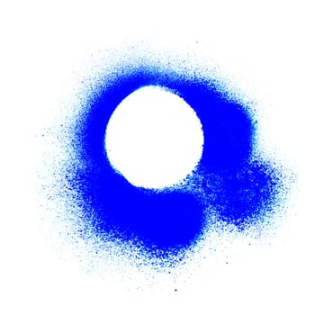 Blue graffiti circle for decoration or background template with copy space