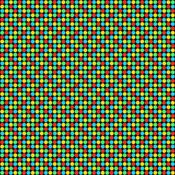 Seamless colorful dots texture on black background