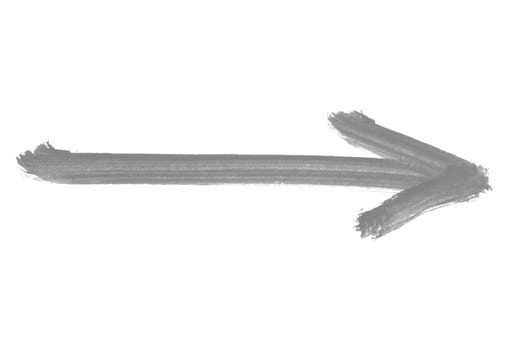 Sketch of painted arrow with gray color showing right