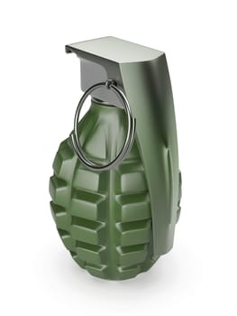 Military hand grenade on white background