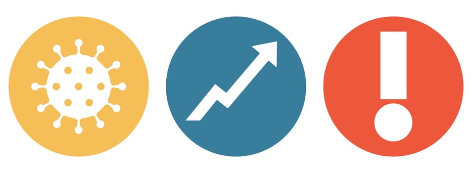 Attention! Rising coronavirus infection numbers - 3 Button Banner
