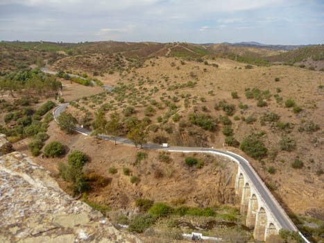 View on bridge Ponte de Mertola and N122 road.