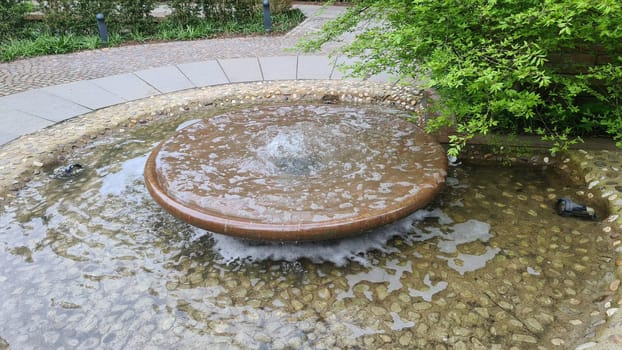 Fountain in the landscaped garden