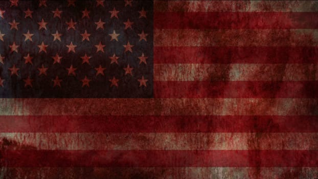 USA flag on grunge bloody background
