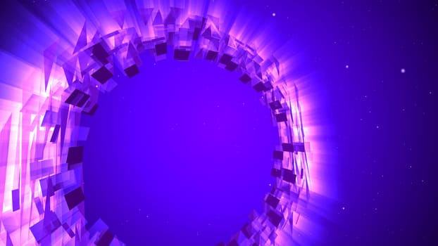 3D illustration neon glow object