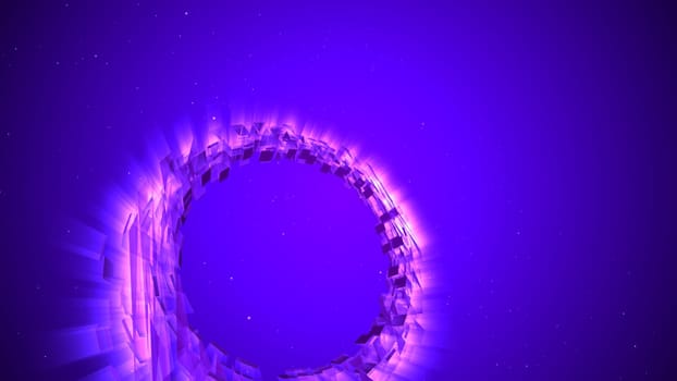 3D illustration neon glow object