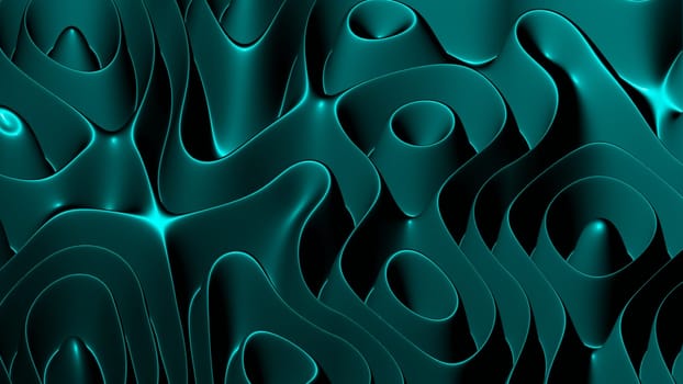 3D illustration rows of colorful stripes rippling