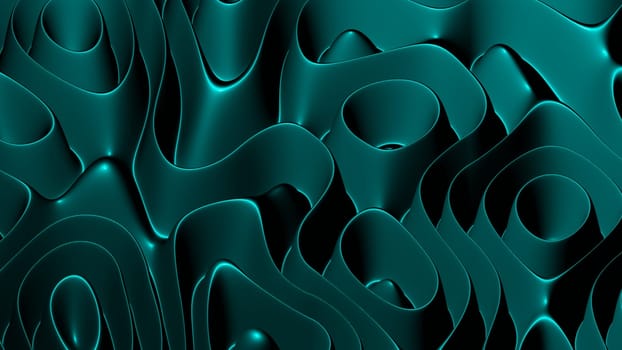 3D illustration rows of colorful stripes rippling