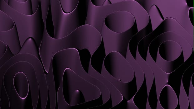 3D illustration rows of colorful stripes rippling