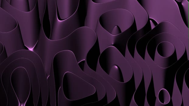 3D illustration rows of colorful stripes rippling