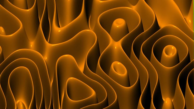 3D illustration rows of colorful stripes rippling