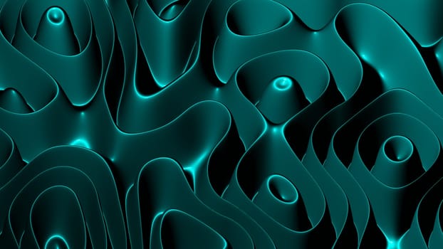 3D illustration rows of colorful stripes rippling