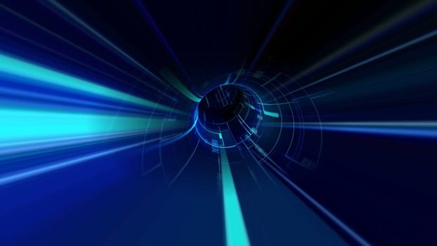 Driving through the hi tech tunnel concept