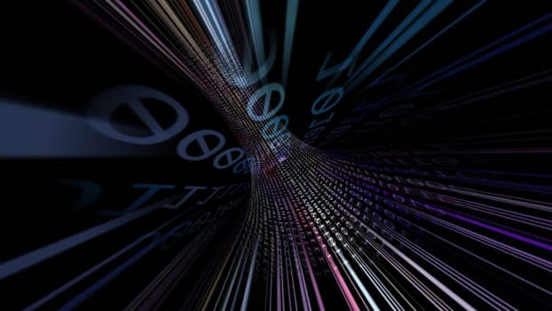 Driving through the hi tech data tunnel concept