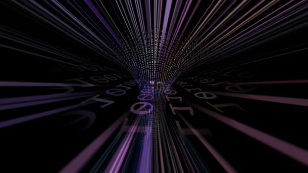 Driving through the hi tech data tunnel concept