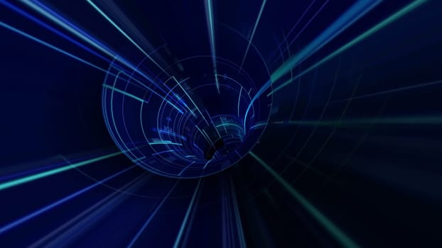 Driving through the hi tech tunnel concept