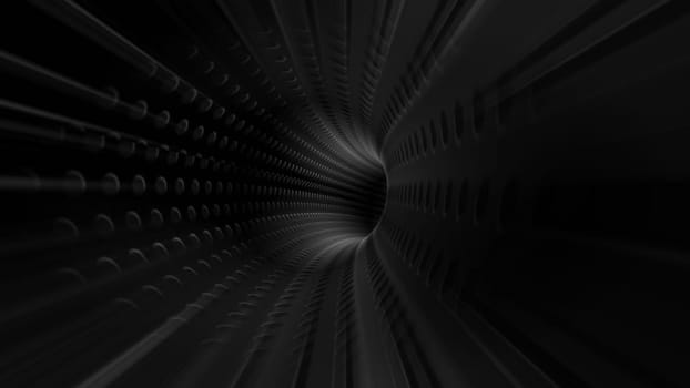 Driving through dark dots tunnel