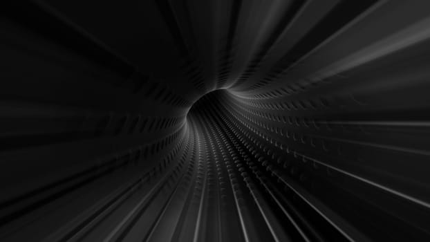 Driving through dark dots tunnel