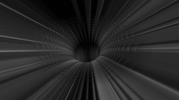 Driving through dark dots tunnel