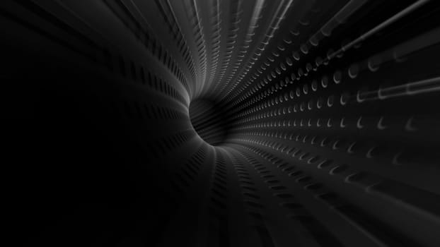 Driving through dark dots tunnel