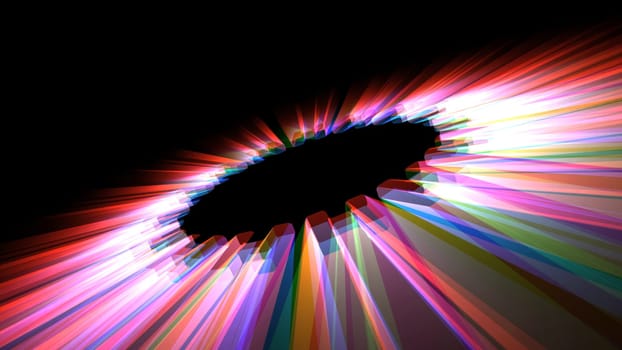 3D illustration of  neon glow geometrical object