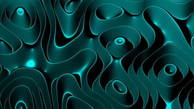 3D illustration of of rows of colorful stripes rippling