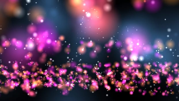 illustration of  Of Colorful Circles Bokeh and dust particles Background