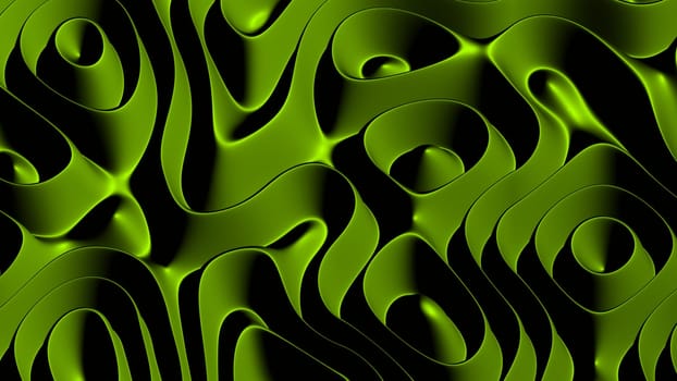 3D illustration of of rows of colorful stripes rippling