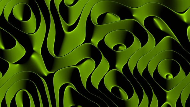 3D illustration of of rows of colorful stripes rippling