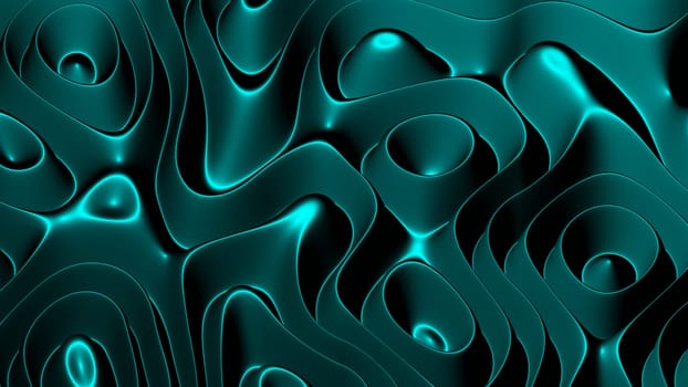 3D illustration of of rows of colorful stripes rippling