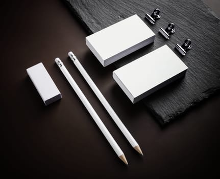 Corporate identity mockup. Blank stationery set. Responsive design template.