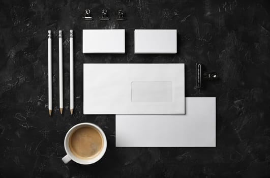 Branding stationery mockup. Blank objects for placing your design. Top view. Flat lay.