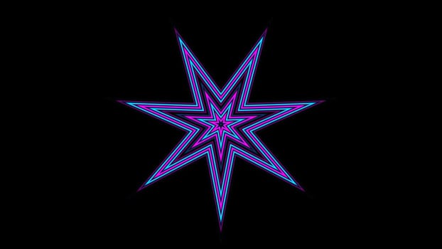 Illustration of Psychedelic star shape over black