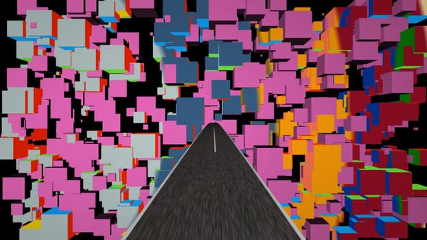 Driving into the world of fantasy and illusion 3d illustration