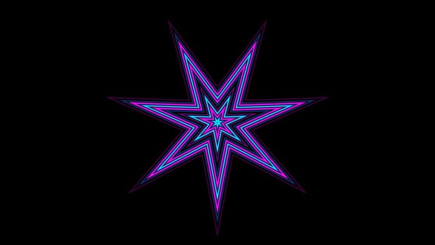 Illustration of Psychedelic star shape over black