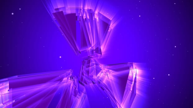 3D illustration of neon glow radioactive sign