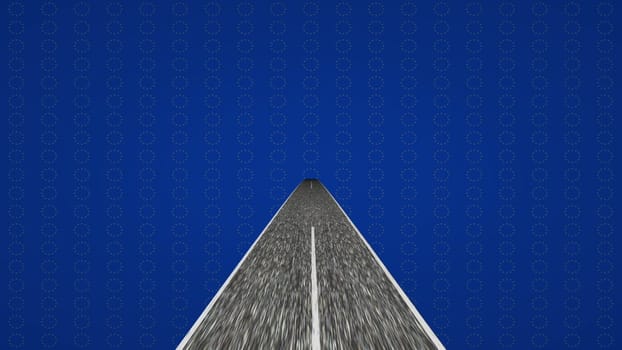 Fast ride on highway into EU flag 3d illustration