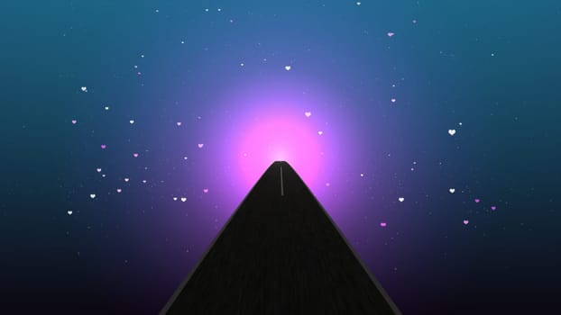 Driving into the world of fantasy and illusion 3d illustration