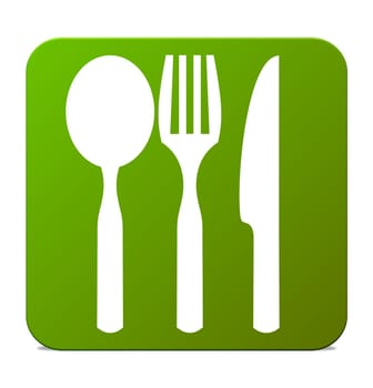 Green isolated Button: Restaurant or Dinner