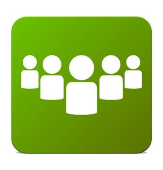 Green isolated Button: Community or team