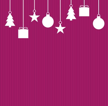 Christmas card template purple with white decoration
