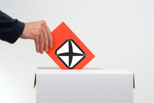 Election, Voring or Poll - Hand with ballot box