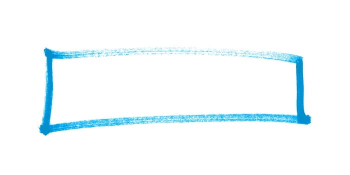 Hand drawn blue frame made with pencil