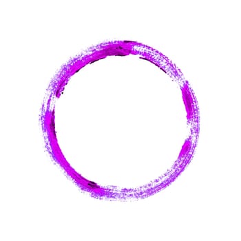 Dirty purple circle made with brush