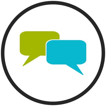 Round button: Communication, Chat, Forum or Message icon
