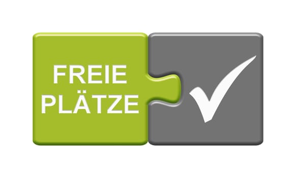 Puzzle Button 3D illustration german: Seats available